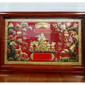 Tranh mừng thọ cụ ông bằng đồng 75X115CM